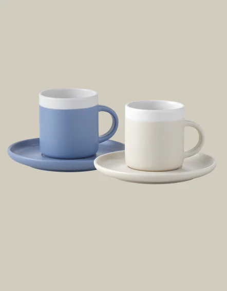 Set 2 tazzine cappuccino con piattino